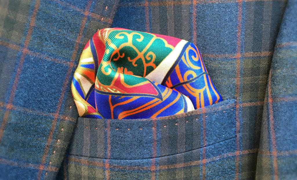 GOUTAN - Printed Silk Pocket Square - Cravat Club London